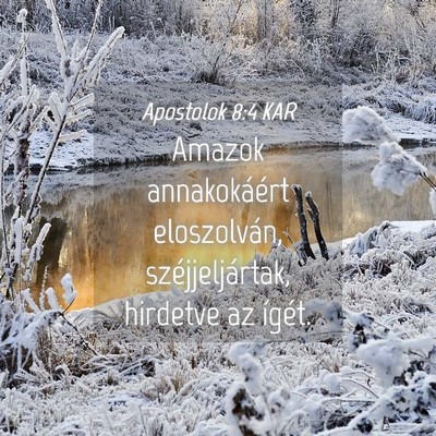 Picture 04 - Apostolok 8:4 KAR - Amazok annakokáért eloszolván, - Bible Verse Picture