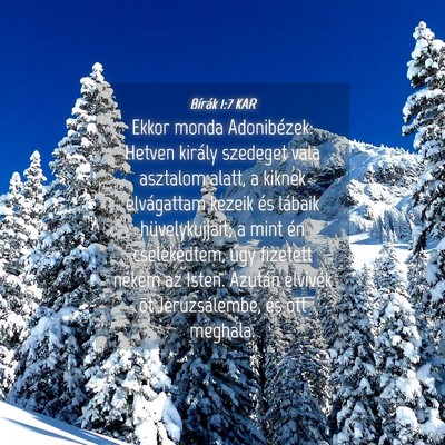 Picture 04 - Bírák 1:7 KAR - Ekkor monda Adonibézek: Hetven király szedeget - Bible Verse Picture