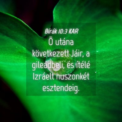 Picture 04 - Bírák 10:3 KAR - Õ utána következett Jáir, a gileádbeli, és - Bible Verse Picture