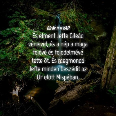 Picture 04 - Bírák 11:11 KAR - És elment Jefte Gileád véneivel, és a nép a - Bible Verse Picture