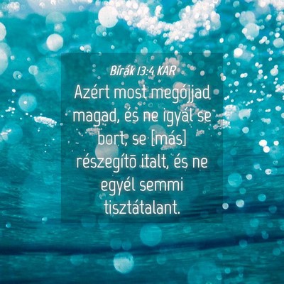 Picture 04 - Bírák 13:4 KAR - Azért most megójjad magad, és ne igyál se - Bible Verse Picture