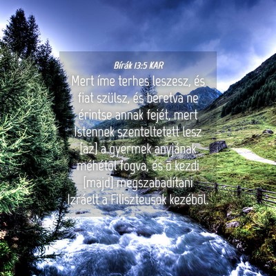 Picture 04 - Bírák 13:5 KAR - Mert íme terhes leszesz, és fiat szülsz, és - Bible Verse Picture