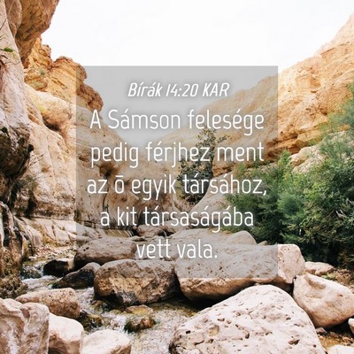 Picture 04 - Bírák 14:20 KAR - A Sámson felesége pedig férjhez ment az õ - Bible Verse Picture