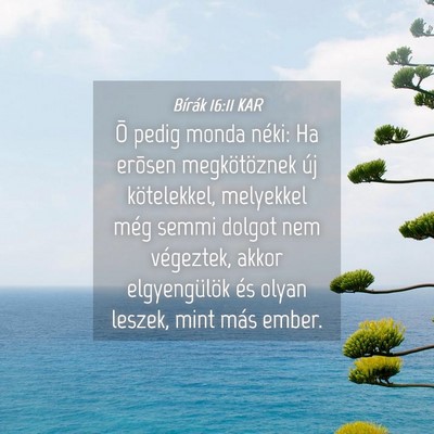 Picture 04 - Bírák 16:11 KAR - Õ pedig monda néki: Ha erõsen megkötöznek - Bible Verse Picture