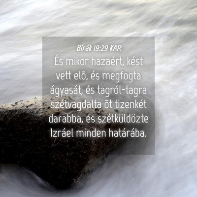 Picture 04 - Bírák 19:29 KAR - És mikor hazaért, kést vett elõ, és megfogta - Bible Verse Picture
