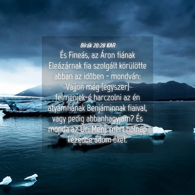 Picture 04 - Bírák 20:28 KAR - És Fineás, az Áron fiának Eleázárnak fia - Bible Verse Picture