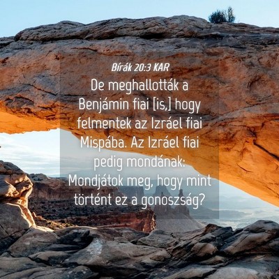 Picture 04 - Bírák 20:3 KAR - De meghallották a Benjámin fiai [is,] hogy - Bible Verse Picture