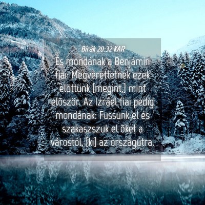 Picture 04 - Bírák 20:32 KAR - És mondának a Benjámin fiai: Megverettetnek - Bible Verse Picture