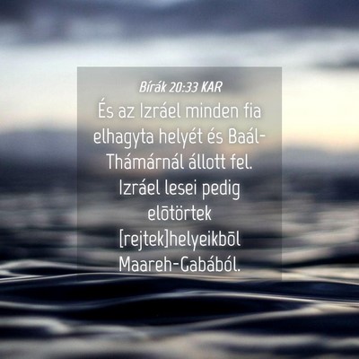Picture 04 - Bírák 20:33 KAR - És az Izráel minden fia elhagyta helyét és - Bible Verse Picture