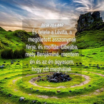Picture 04 - Bírák 20:4 KAR - És felele a Lévita, a megöletett asszonynak - Bible Verse Picture