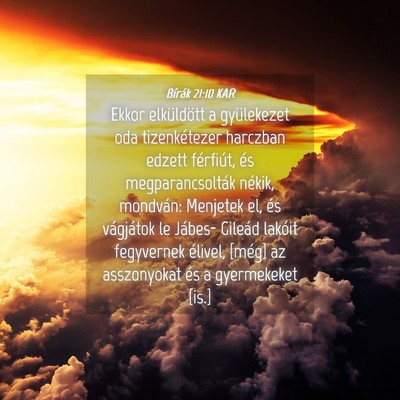 Picture 04 - Bírák 21:10 KAR - Ekkor elküldött a gyülekezet oda tizenkétezer - Bible Verse Picture