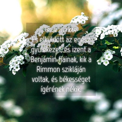 Picture 04 - Bírák 21:13 KAR - És elküldött az egész gyülekezet, és izent - Bible Verse Picture