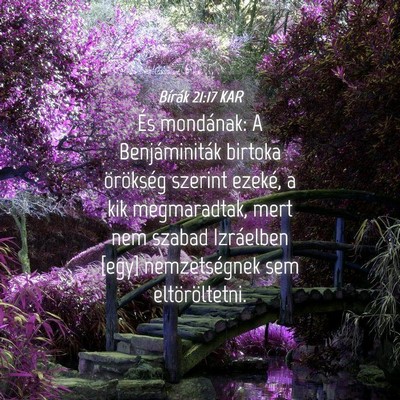 Picture 04 - Bírák 21:17 KAR - És mondának: A Benjáminiták birtoka - Bible Verse Picture
