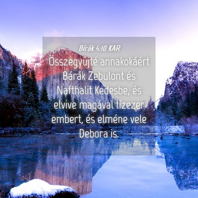 Picture 04 - Bírák 4:10 KAR - Összegyûjté annakokáért Bárák Zebulont és - Bible Verse Picture