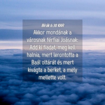 Picture 04 - Bírák 6:30 KAR - Akkor mondának a városnak férfiai Joásnak: - Bible Verse Picture