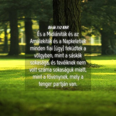 Picture 04 - Bírák 7:12 KAR - És a Midiániták és az Amálekiták és a - Bible Verse Picture