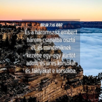 Picture 04 - Bírák 7:16 KAR - És a háromszáz embert három csapatba osztá - Bible Verse Picture