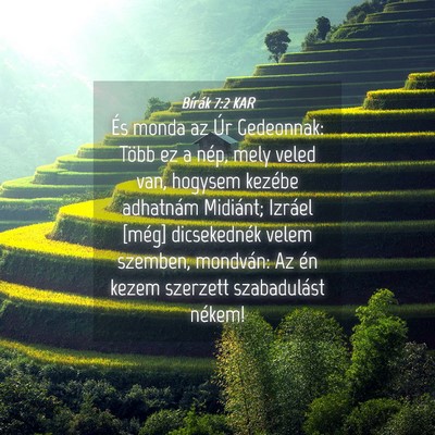 Picture 04 - Bírák 7:2 KAR - És monda az Úr Gedeonnak: Több ez a nép, mely - Bible Verse Picture