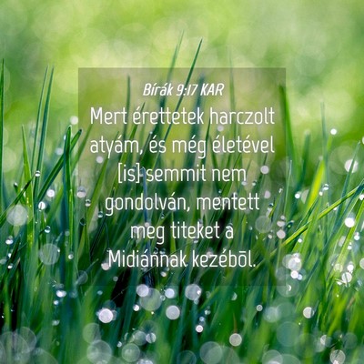 Picture 04 - Bírák 9:17 KAR - Mert érettetek harczolt atyám, és még - Bible Verse Picture