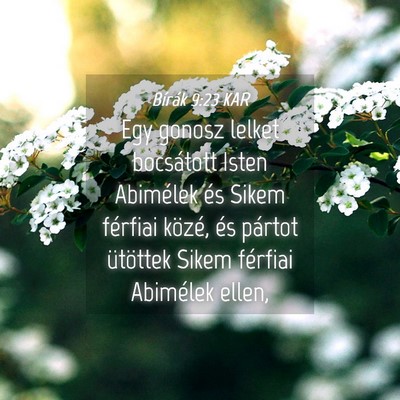 Picture 04 - Bírák 9:23 KAR - Egy gonosz lelket bocsátott Isten Abimélek és - Bible Verse Picture
