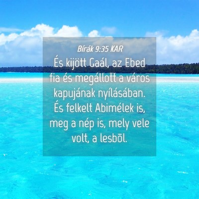 Picture 04 - Bírák 9:35 KAR - És kijött Gaál, az Ebed fia és megállott a - Bible Verse Picture