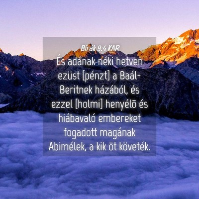 Picture 04 - Bírák 9:4 KAR - És adának néki hetven ezüst [pénzt] a - Bible Verse Picture
