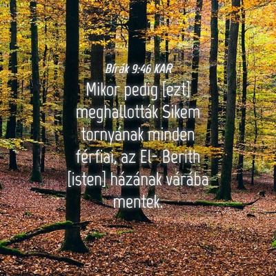 Picture 04 - Bírák 9:46 KAR - Mikor pedig [ezt] meghallották Sikem tornyának - Bible Verse Picture