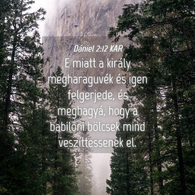 Picture 04 - Dániel 2:12 KAR - E miatt a király megharaguvék és igen - Bible Verse Picture