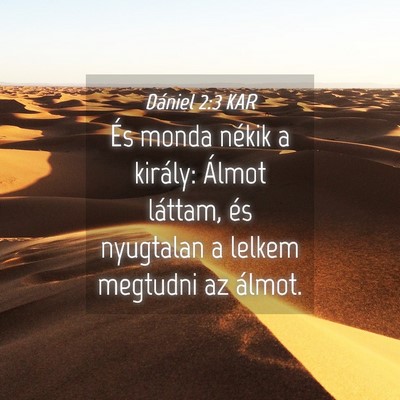 Picture 04 - Dániel 2:3 KAR - És monda nékik a király: Álmot láttam, és - Bible Verse Picture