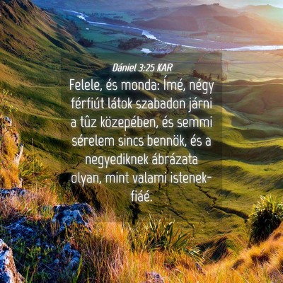 Picture 04 - Dániel 3:25 KAR - Felele, és monda: Ímé, négy férfiút látok - Bible Verse Picture