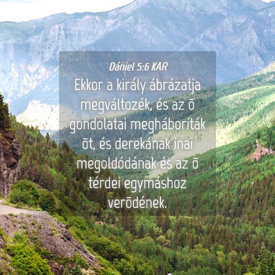 Picture 04 - Dániel 5:6 KAR - Ekkor a király ábrázatja megváltozék, és az - Bible Verse Picture