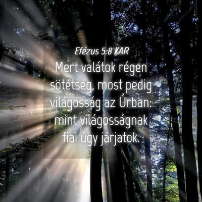 Picture 04 - Efézus 5:8 KAR - Mert valátok régen sötétség, most pedig - Bible Verse Picture