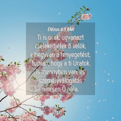 Picture 04 - Efézus 6:9 KAR - Ti is urak, ugyanazt cselekedjétek õ velök, - Bible Verse Picture