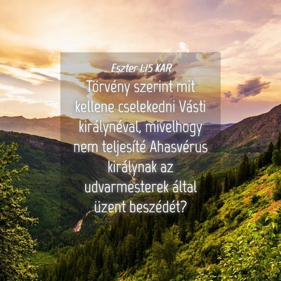 Picture 04 - Eszter 1:15 KAR - Törvény szerint mit kellene cselekedni Vásti - Bible Verse Picture