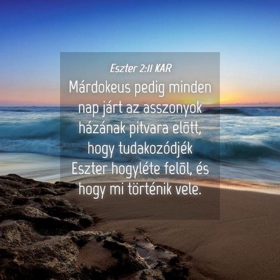 Picture 04 - Eszter 2:11 KAR - Márdokeus pedig minden nap járt az asszonyok - Bible Verse Picture