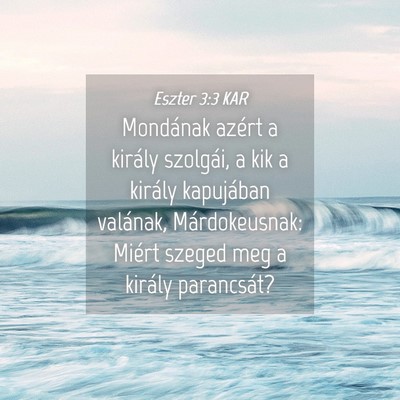 Picture 04 - Eszter 3:3 KAR - Mondának azért a király szolgái, a kik a - Bible Verse Picture