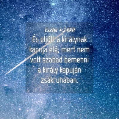 Picture 04 - Eszter 4:2 KAR - És eljött a királynak kapuja elé; mert nem - Bible Verse Picture