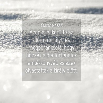 Picture 04 - Eszter 6:1 KAR - Azon éjjel kerülte az álom a királyt, és - Bible Verse Picture