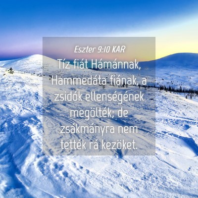 Picture 04 - Eszter 9:10 KAR - Tíz fiát Hámánnak, Hammedáta fiának, a - Bible Verse Picture