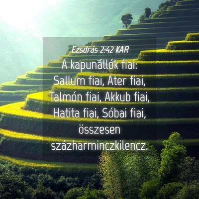 Picture 04 - Ezsdrás 2:42 KAR - A kapunállók fiai: Sallum fiai, Ater fiai, - Bible Verse Picture