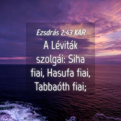 Picture 04 - Ezsdrás 2:43 KAR - A Léviták szolgái: Siha fiai, Hasufa fiai, - Bible Verse Picture