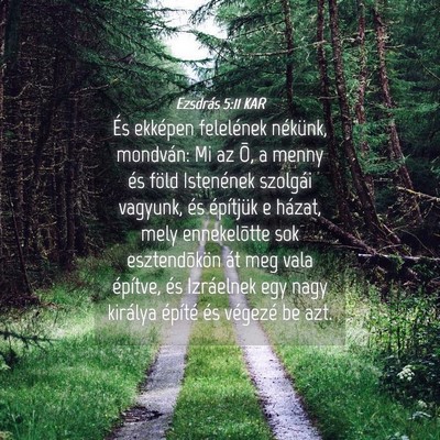 Picture 04 - Ezsdrás 5:11 KAR - És ekképen felelének nékünk, mondván: Mi az - Bible Verse Picture