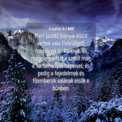 Picture 04 - Ezsdrás 9:2 KAR - Mert [ezek] leányai közül vettek vala - Bible Verse Picture