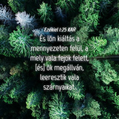 Picture 04 - Ezékiel 1:25 KAR - És lõn kiáltás a mennyezeten felül, a mely - Bible Verse Picture