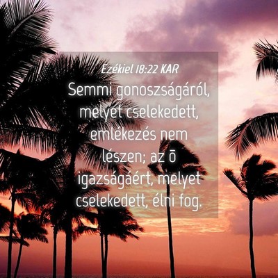 Picture 04 - Ezékiel 18:22 KAR - Semmi gonoszságáról, melyet cselekedett, - Bible Verse Picture