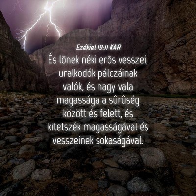 Picture 04 - Ezékiel 19:11 KAR - És lõnek néki erõs vesszei, uralkodók - Bible Verse Picture