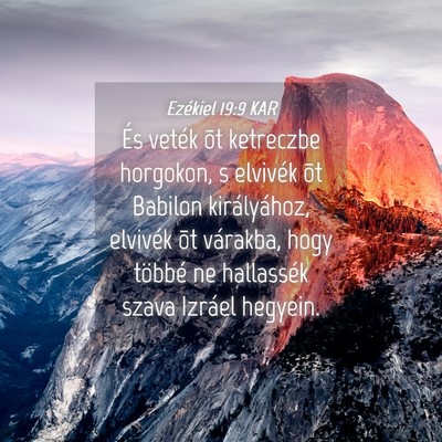 Picture 04 - Ezékiel 19:9 KAR - És veték õt ketreczbe horgokon, s elvivék õt - Bible Verse Picture