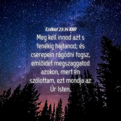 Picture 04 - Ezékiel 23:34 KAR - Meg kell innod azt s fenékig hajtanod; és - Bible Verse Picture