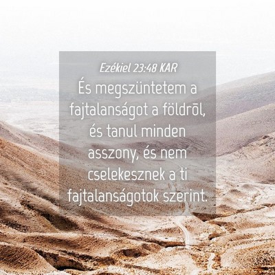 Picture 04 - Ezékiel 23:48 KAR - És megszüntetem a fajtalanságot a földrõl, - Bible Verse Picture