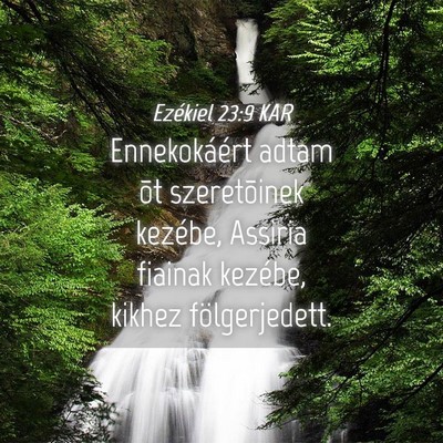Picture 04 - Ezékiel 23:9 KAR - Ennekokáért adtam õt szeretõinek kezébe, - Bible Verse Picture